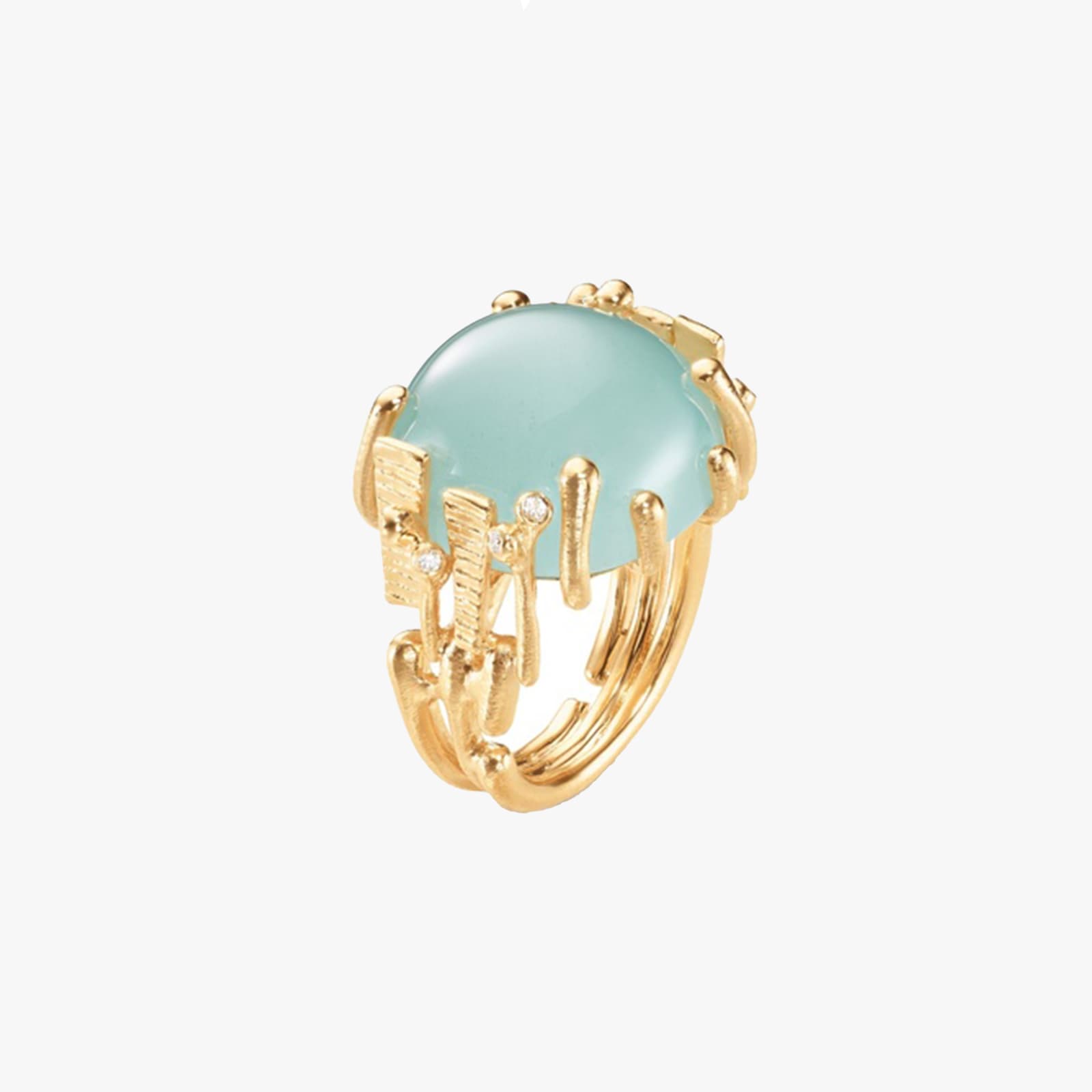Ole Lynggaard Copenhagen, Large aquamarine boho ring