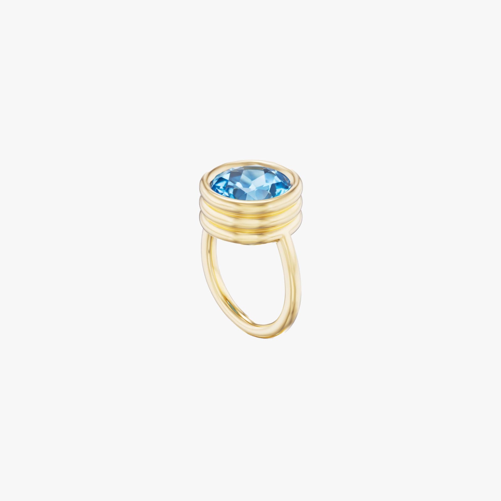 BECK, Grotto ring with blue topaz