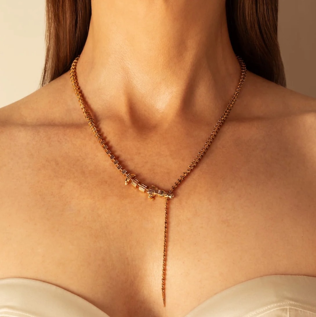 Bibi Van Der Velden, Alligator vertebrae necklace