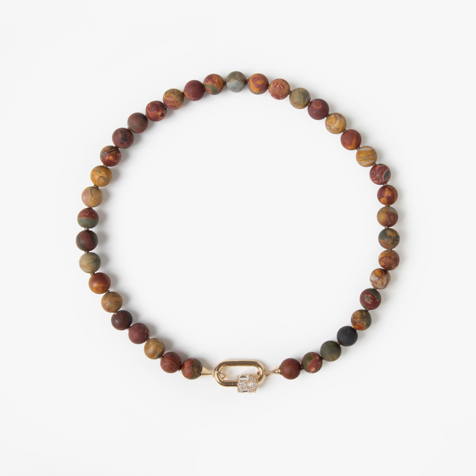 Marla Aaron, Stoned chubby medium lock with pave and baguette diamonds