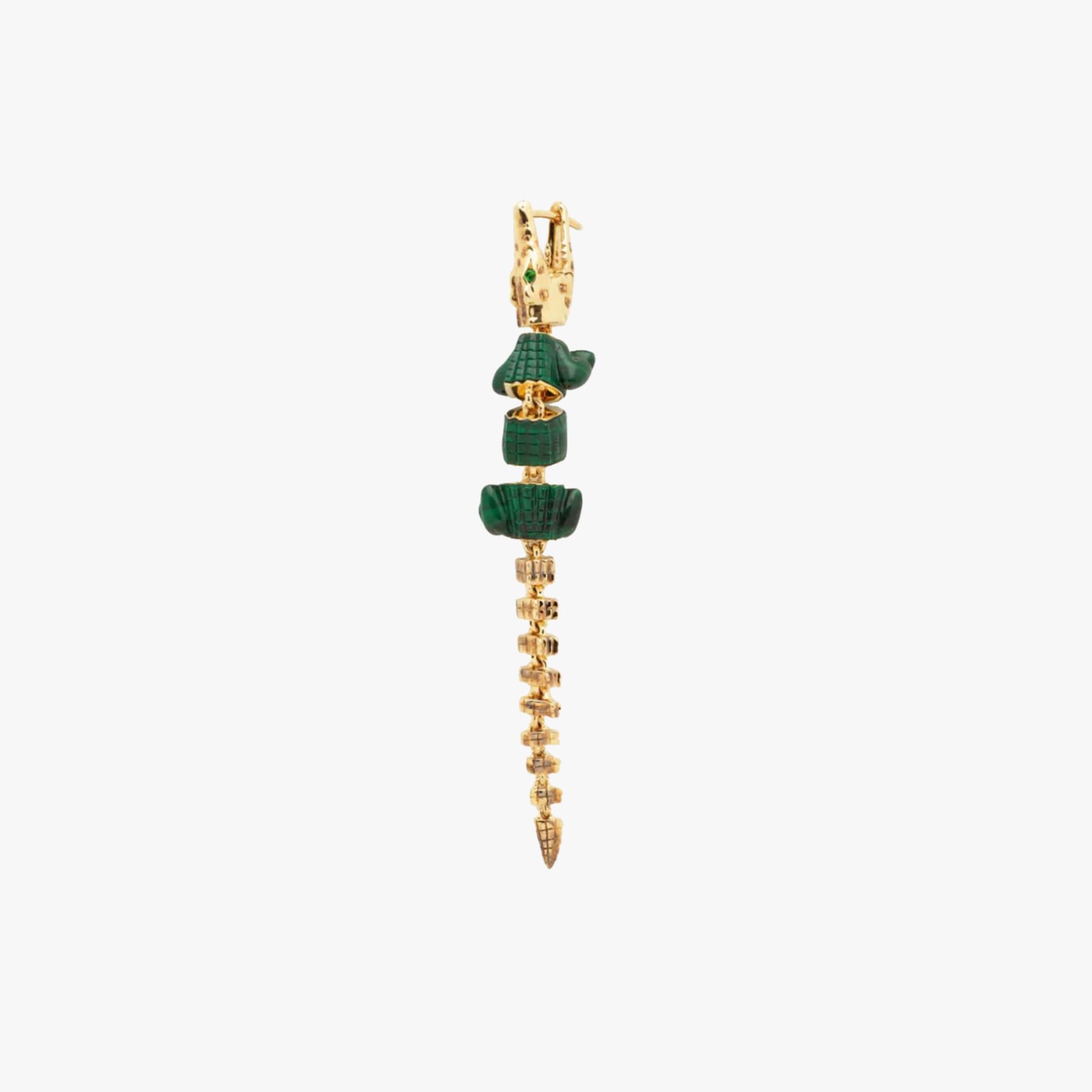 Bibi Van Der Velden, Alligator malachite vertebrae bite earring