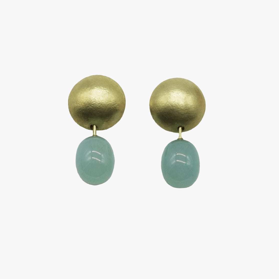 Kayo Saito, Blue chalcedony drop earrings