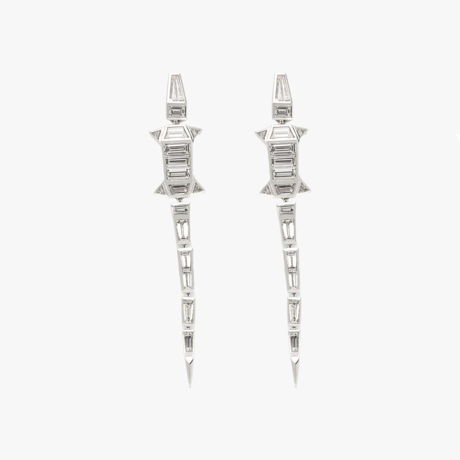 Bibi Van Der Velden, Diamond alligator extra long earrings