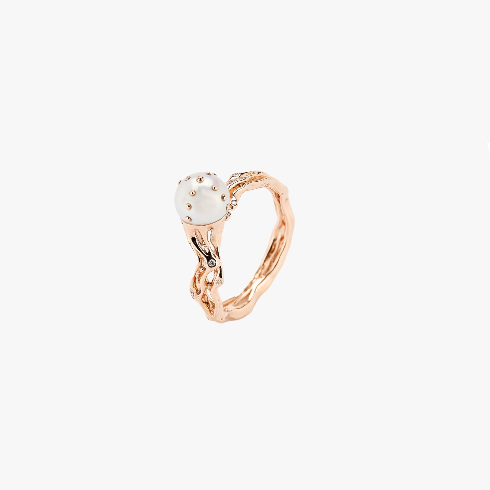 Bibi Van Der Velden, Jellyfish white pearl stackable ring