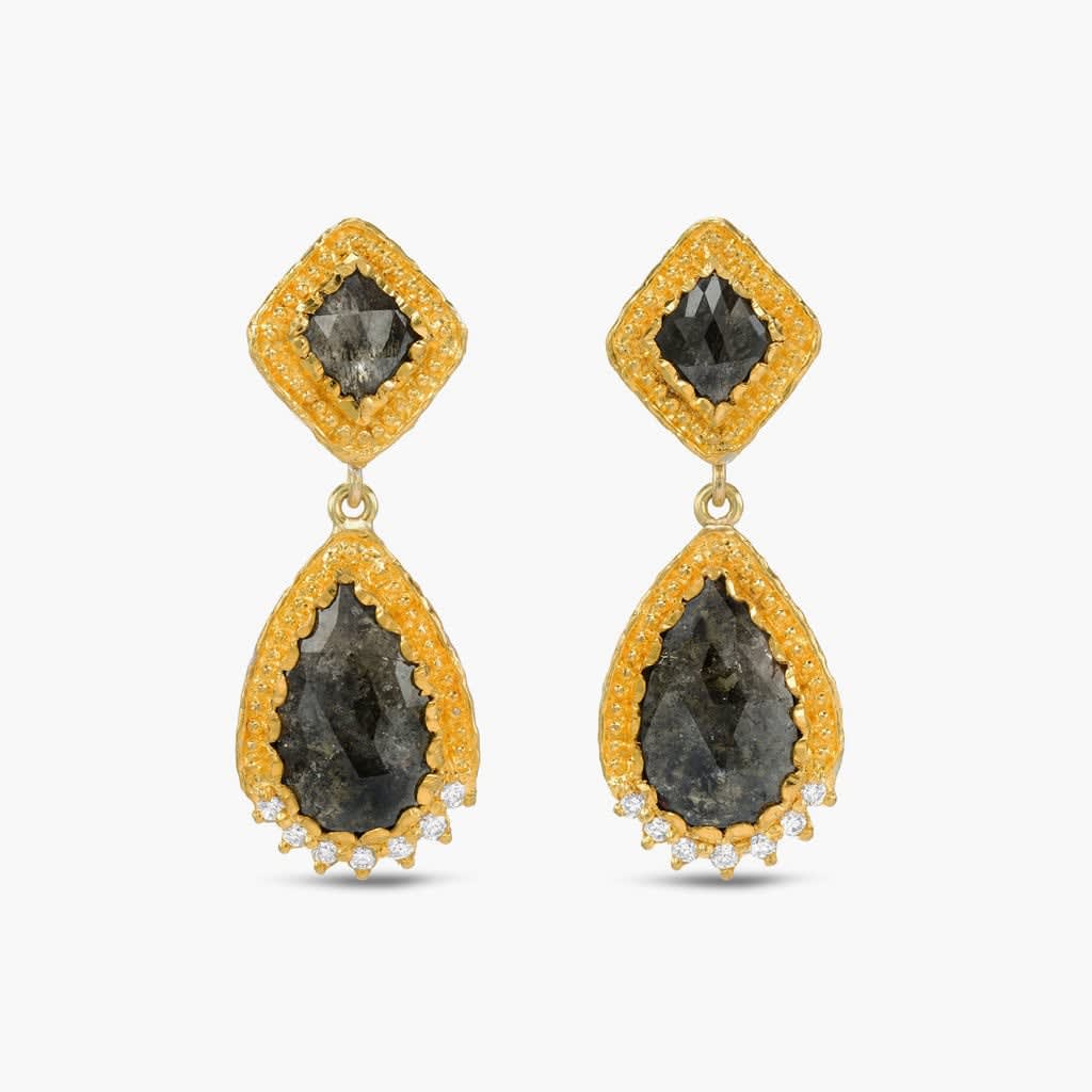 Victor Velyan, Rustic Diamond Drop Earrings
