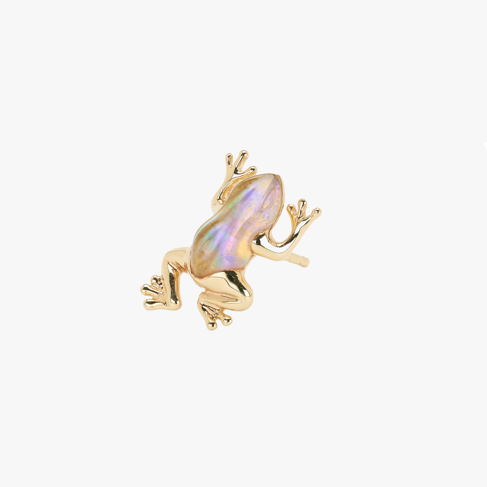 Bibi Van Der Velden, Mini frog opal quartz stud