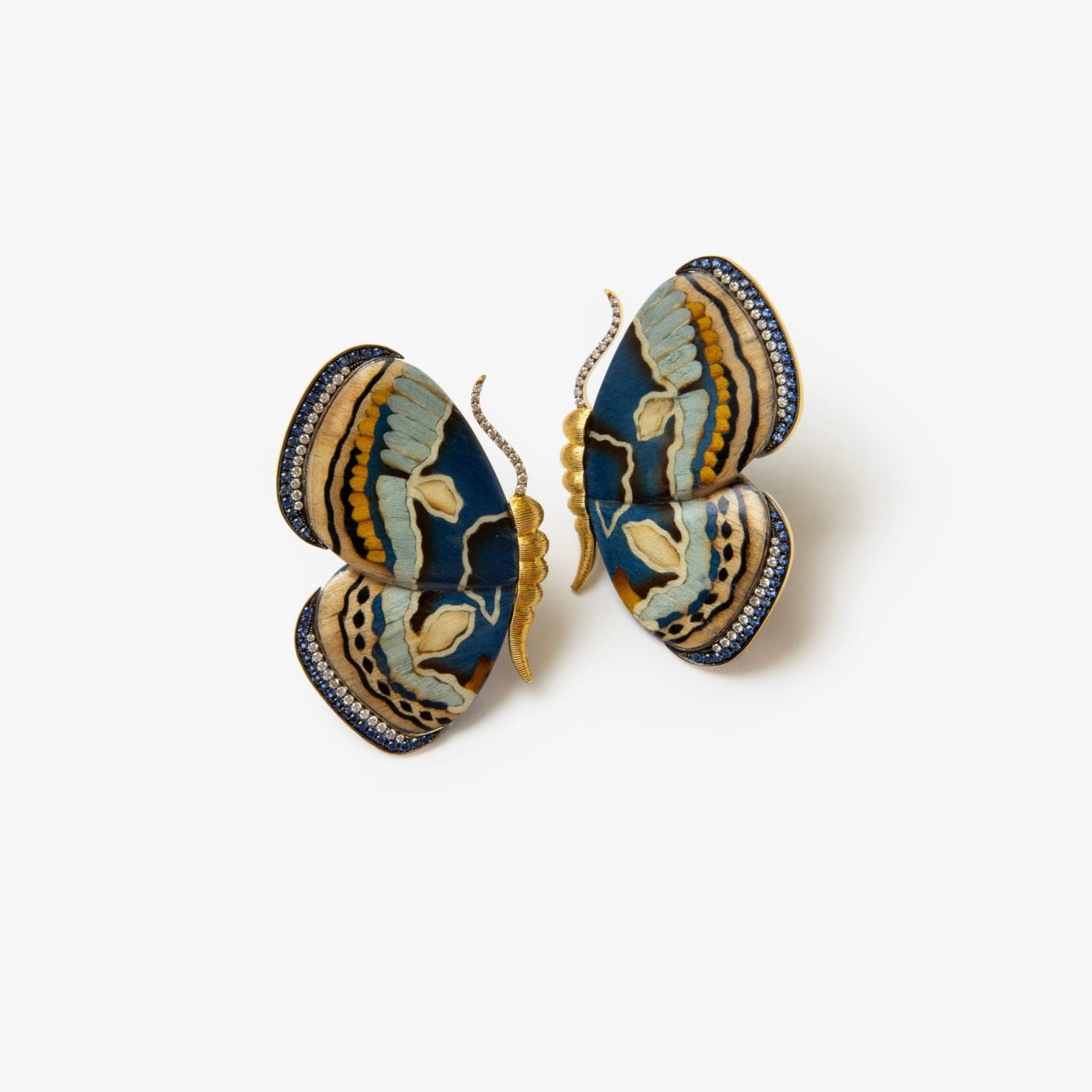 Silvia Furmanovich, Marquetry butterfly earrings