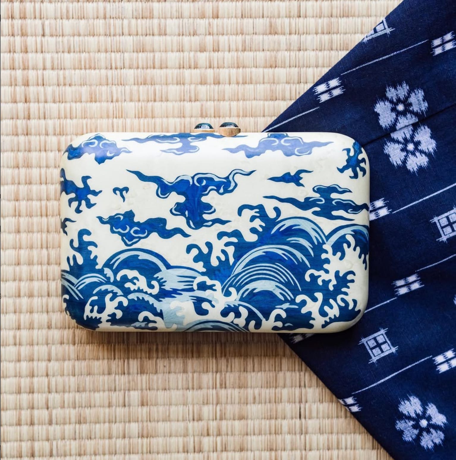 Silvia Furmanovich, Marquetry clutch with London blue topaz