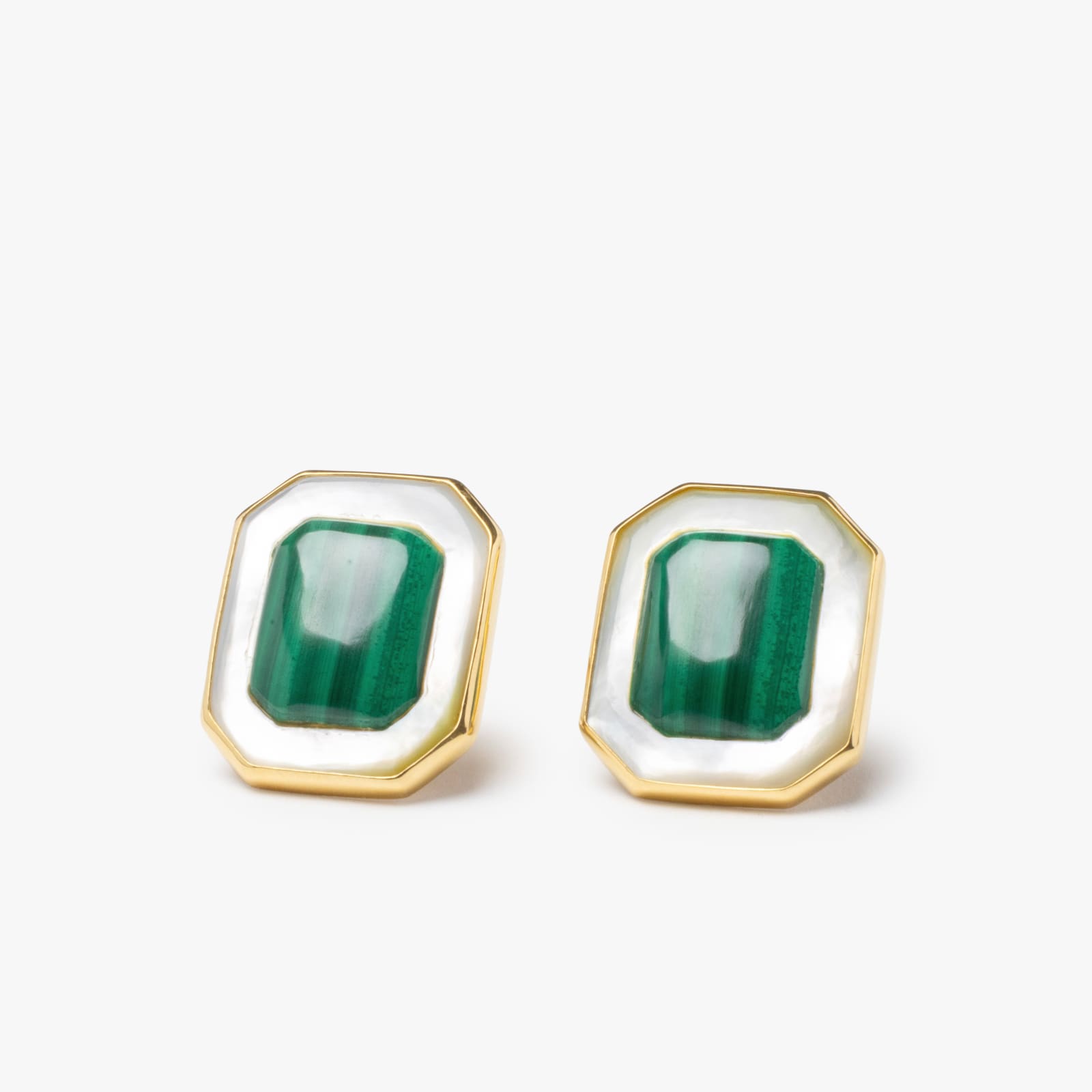 Anna Porcu, Malachite and mother of pearl earrings