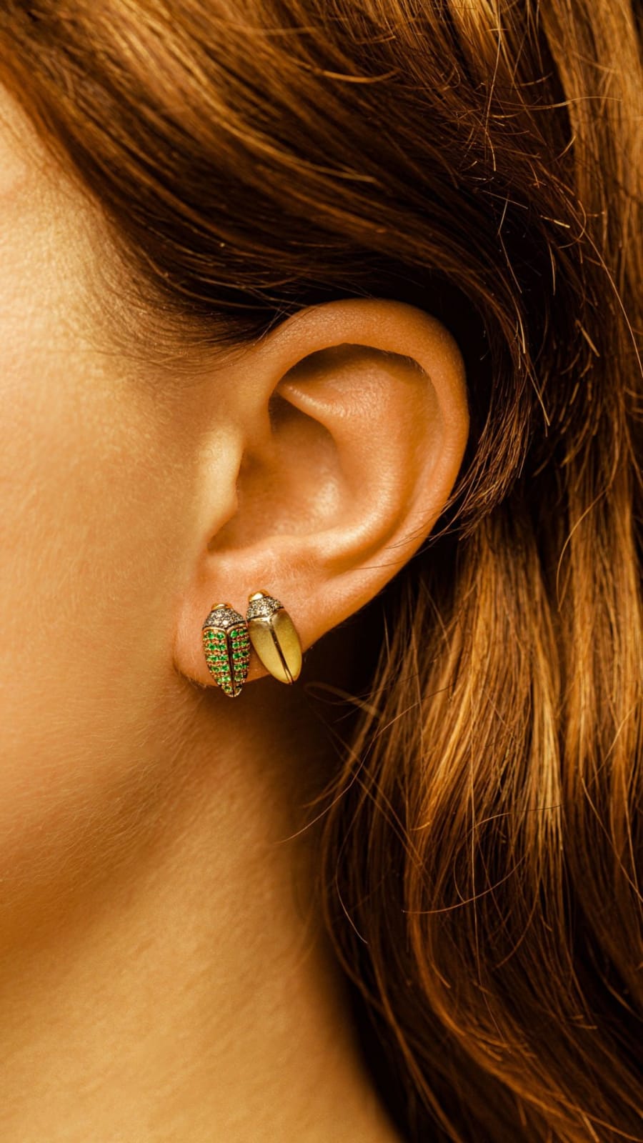 Bibi Van Der Velden, Mini scarab citrine stud