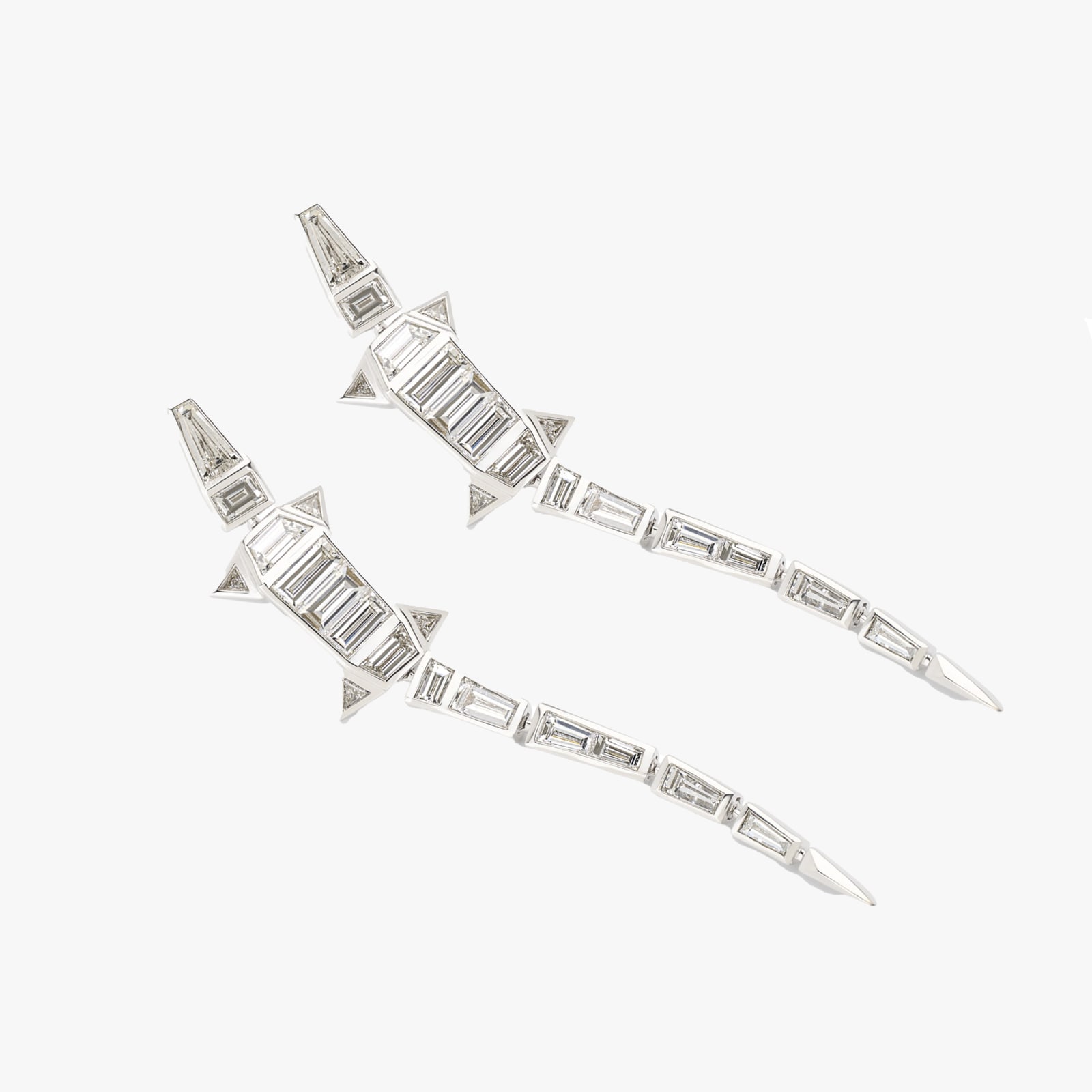 Bibi Van Der Velden, Diamond alligator extra long earrings