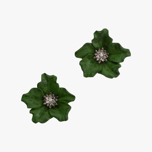 Silvia Furmanovich, Carved wood flower earrings