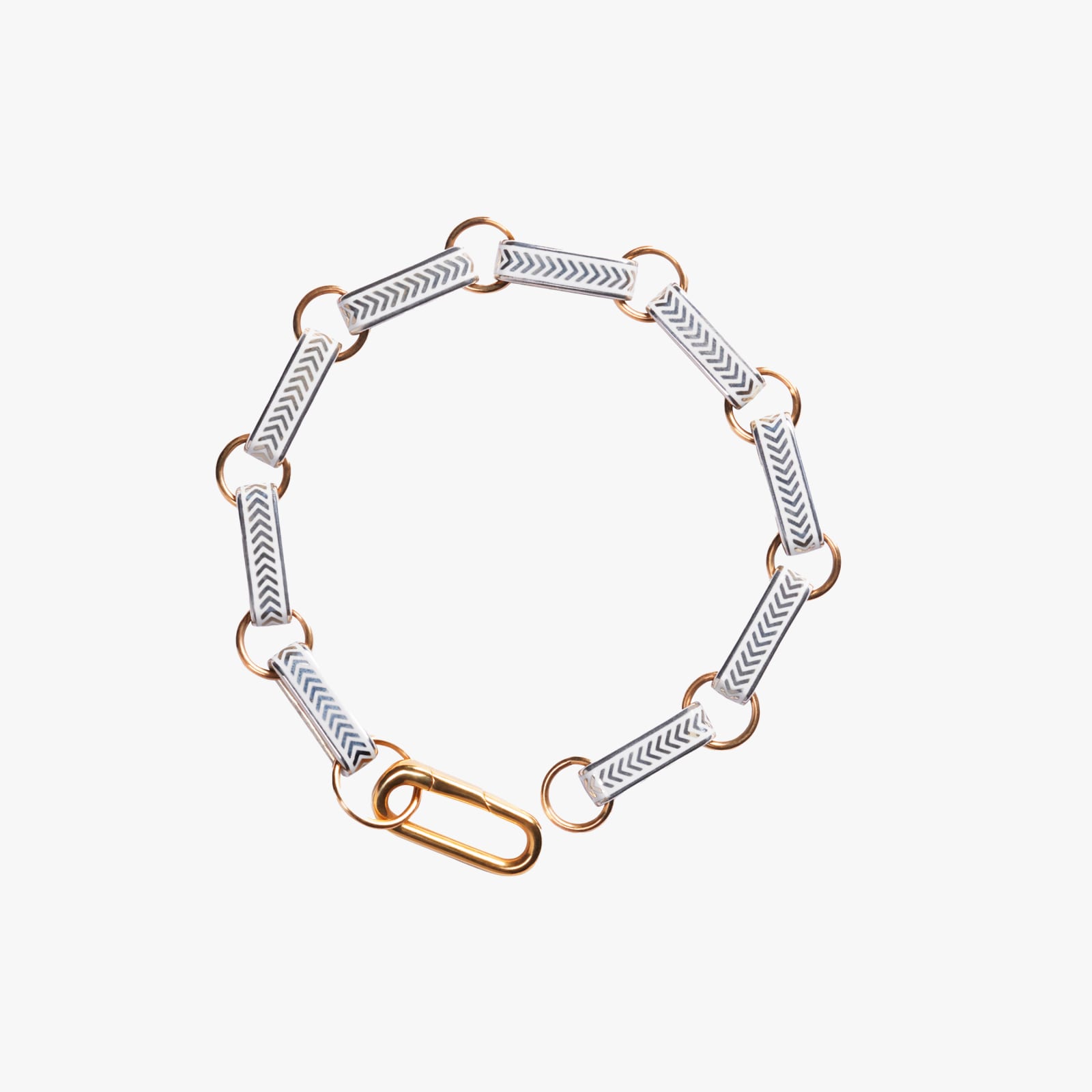 Alice Cicolini, Silver tile paperclip link bracelet