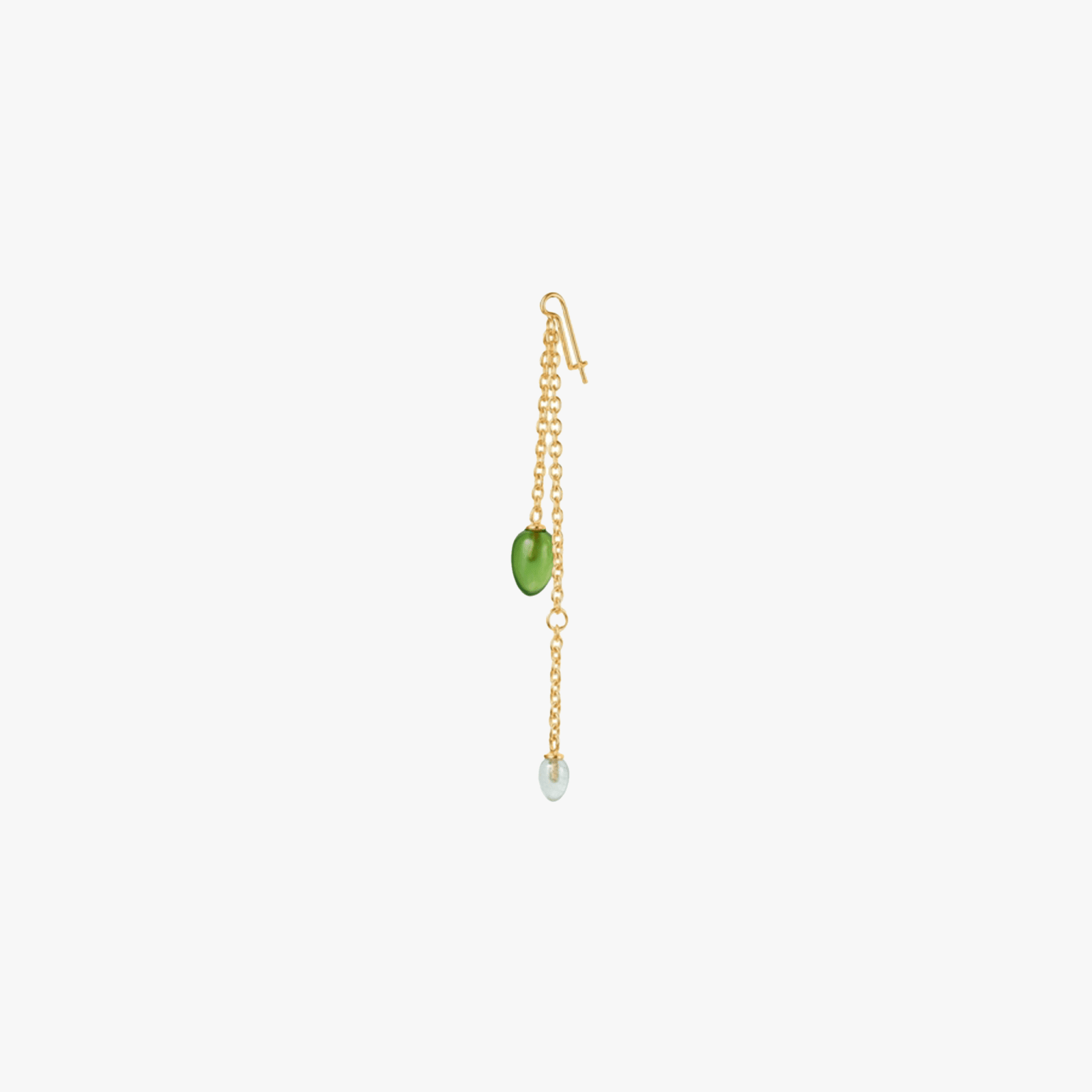 Ole Lynggaard Copenhagen, Young fish serpentine and aquamarine pendant for earring