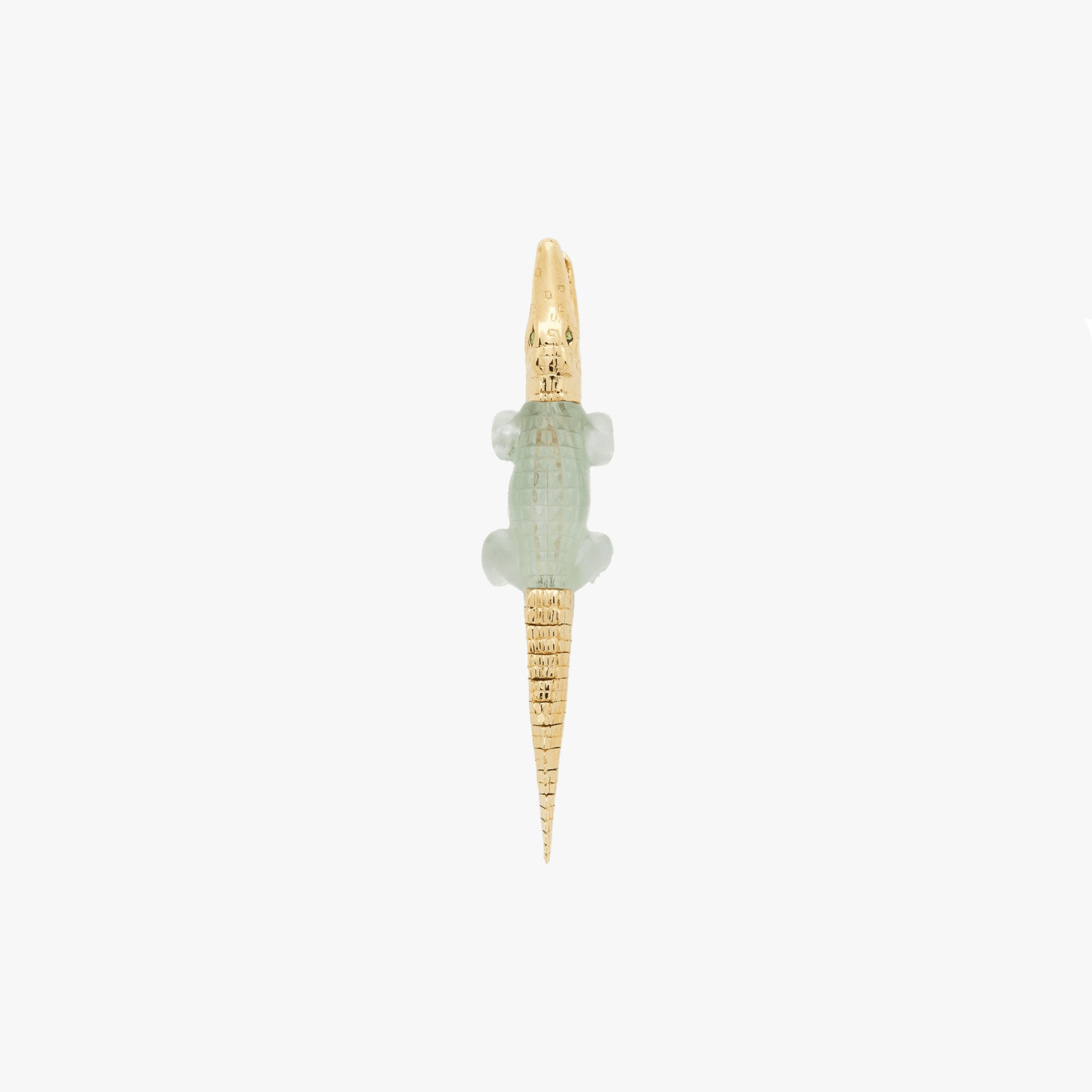 Bibi Van Der Velden, Alligator green amethyst bite earring