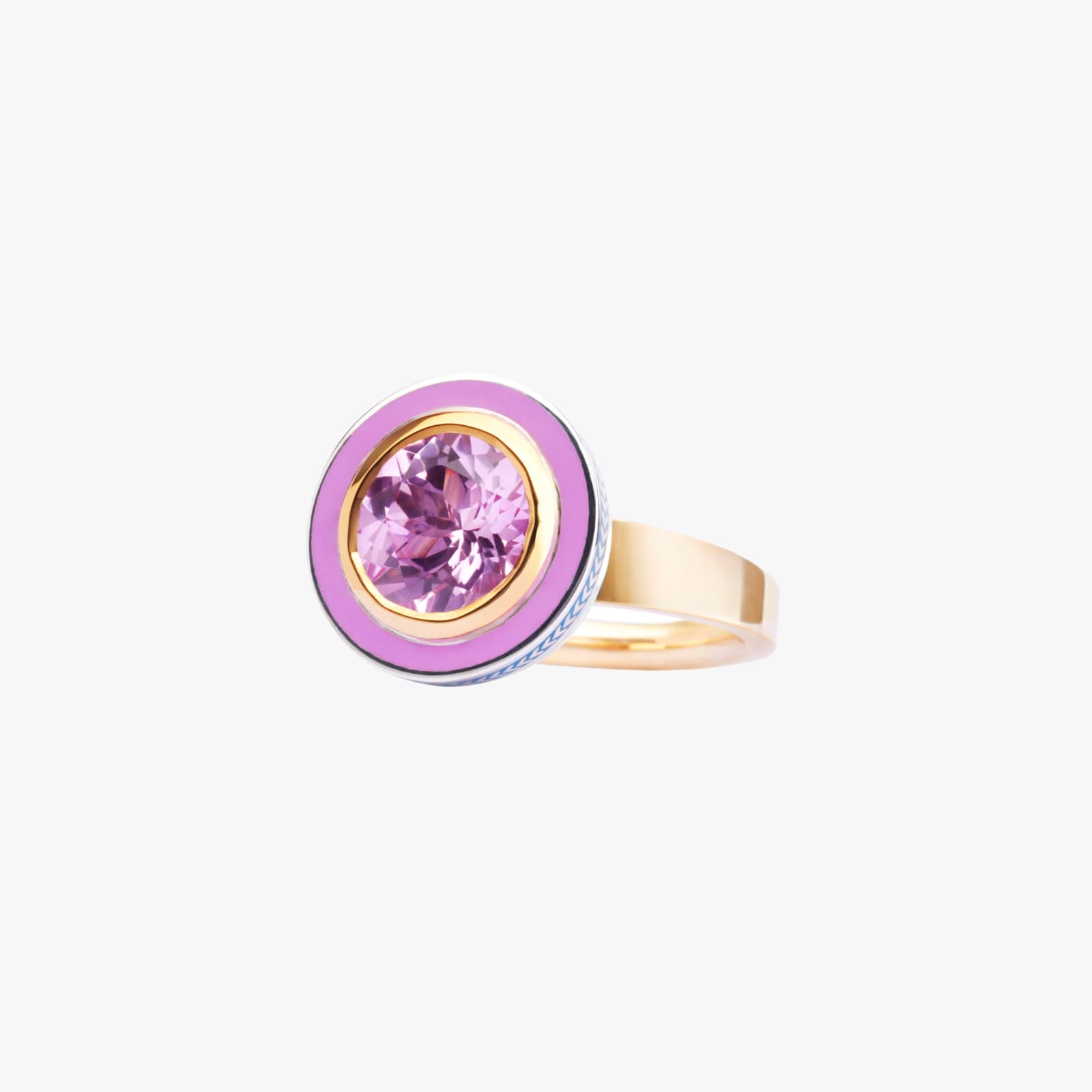 Alice Cicolini, Silver tile round ring