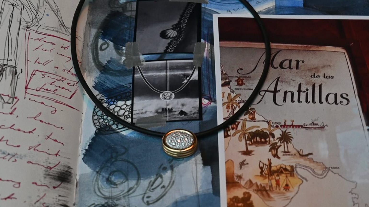 BECK, Scuba necklace with pave