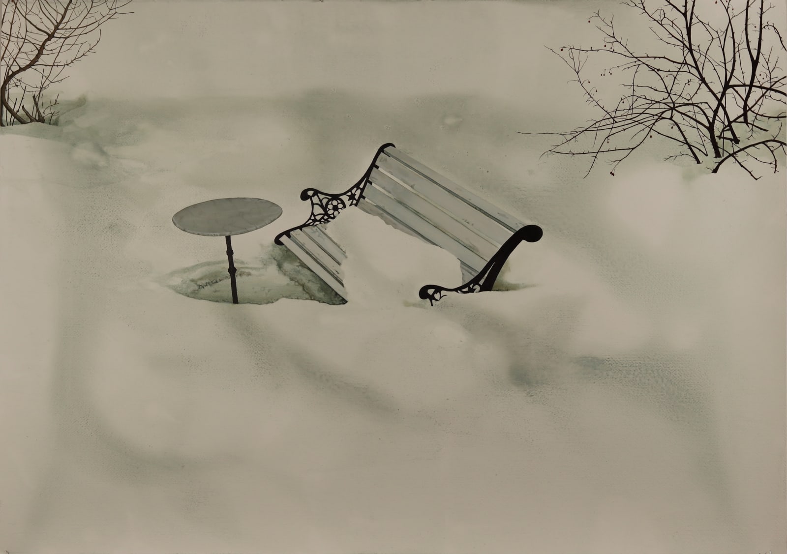 Ann Quinn, A Winter Bench, 2021