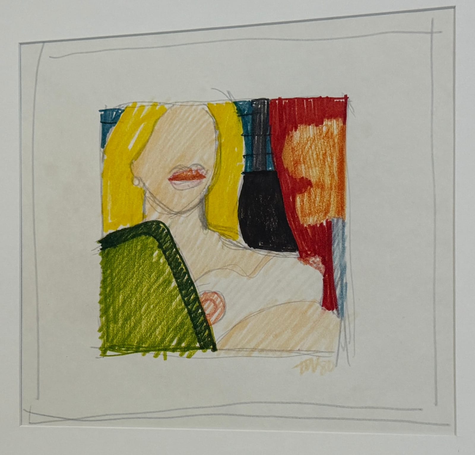 Tom Wesselmann, Quick Nude Torso & Landscape Drawing (double sided drawing), 1980