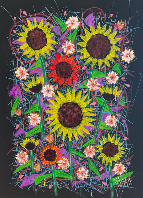 Franck de las Mercedes, Sunflowers at PS48, 2019