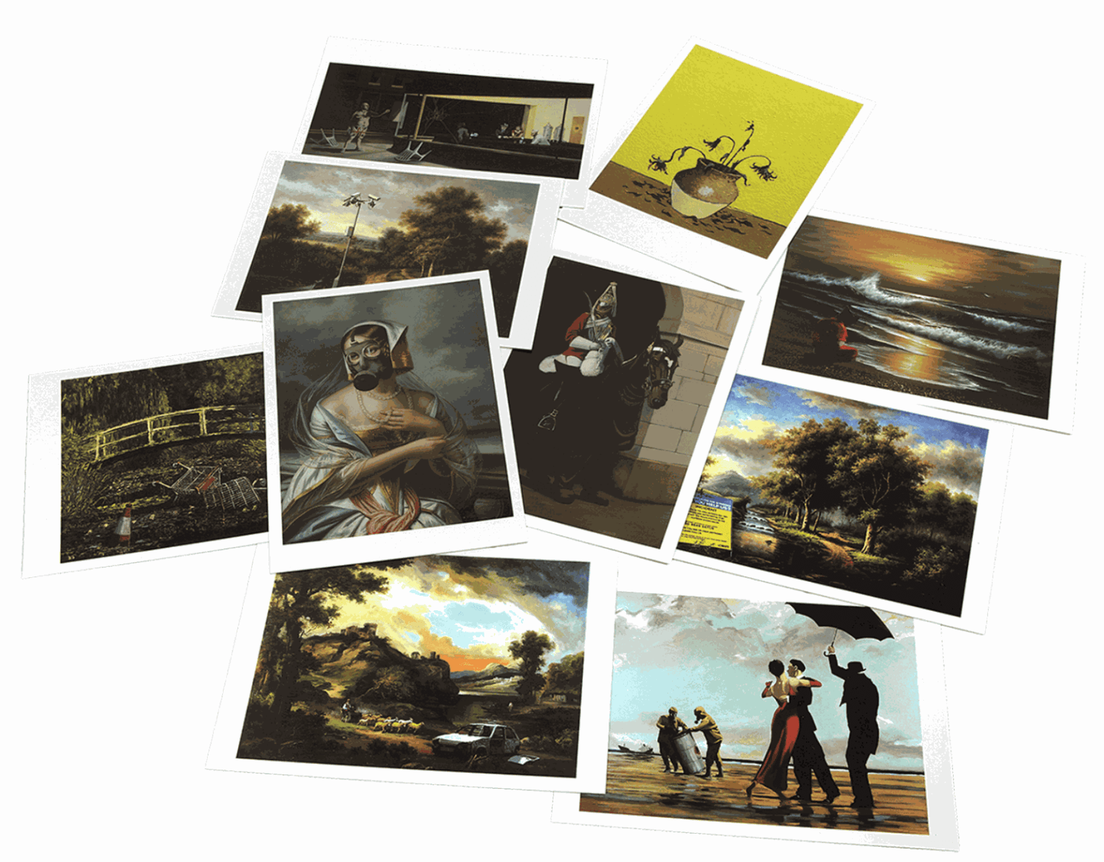 Banksy, Crude Oils postcards