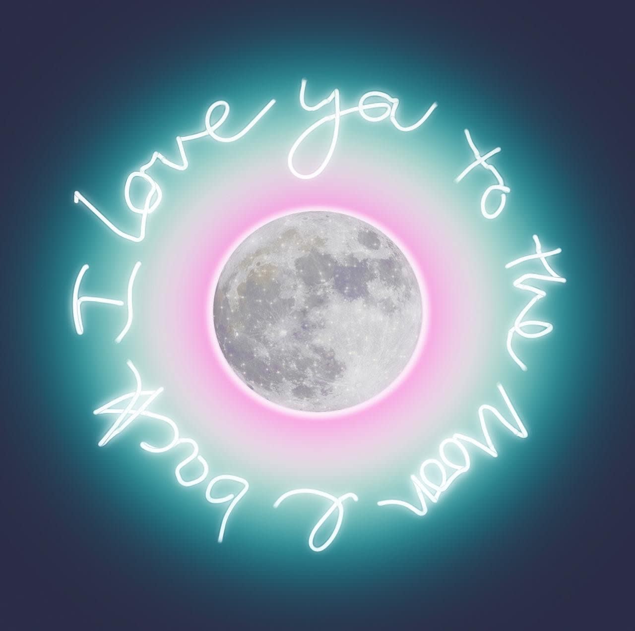 Lauren Baker, To The Moon & Back - Auric Moon (White Neon)