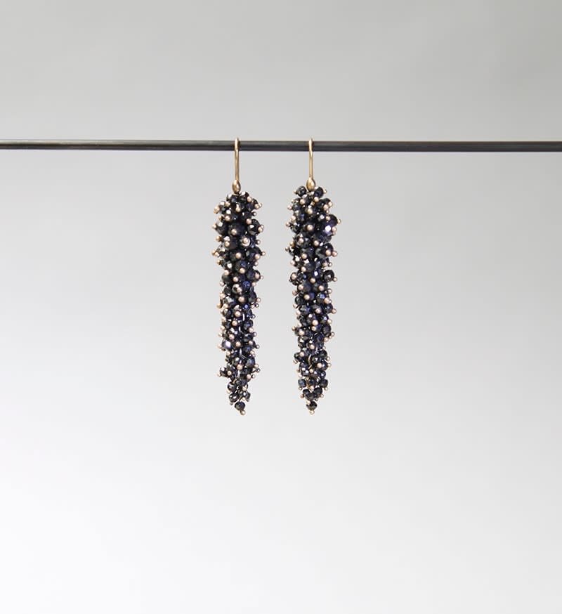 Ted Muehling, Pussywillow Earrings with Black Diamonds