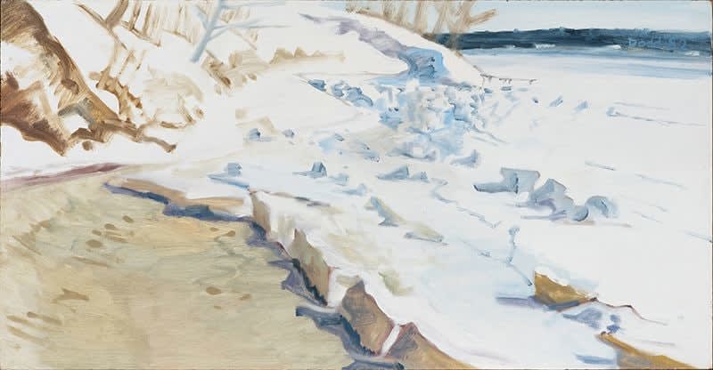 Lois Dodd, Ice in Cove, 1982