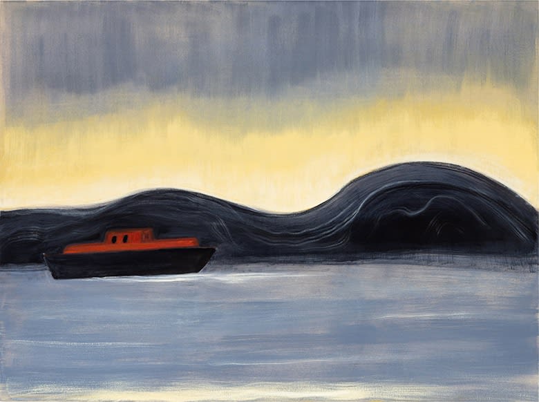 Kathryn Lynch, Boat on the Hudson, Dusk, 2022