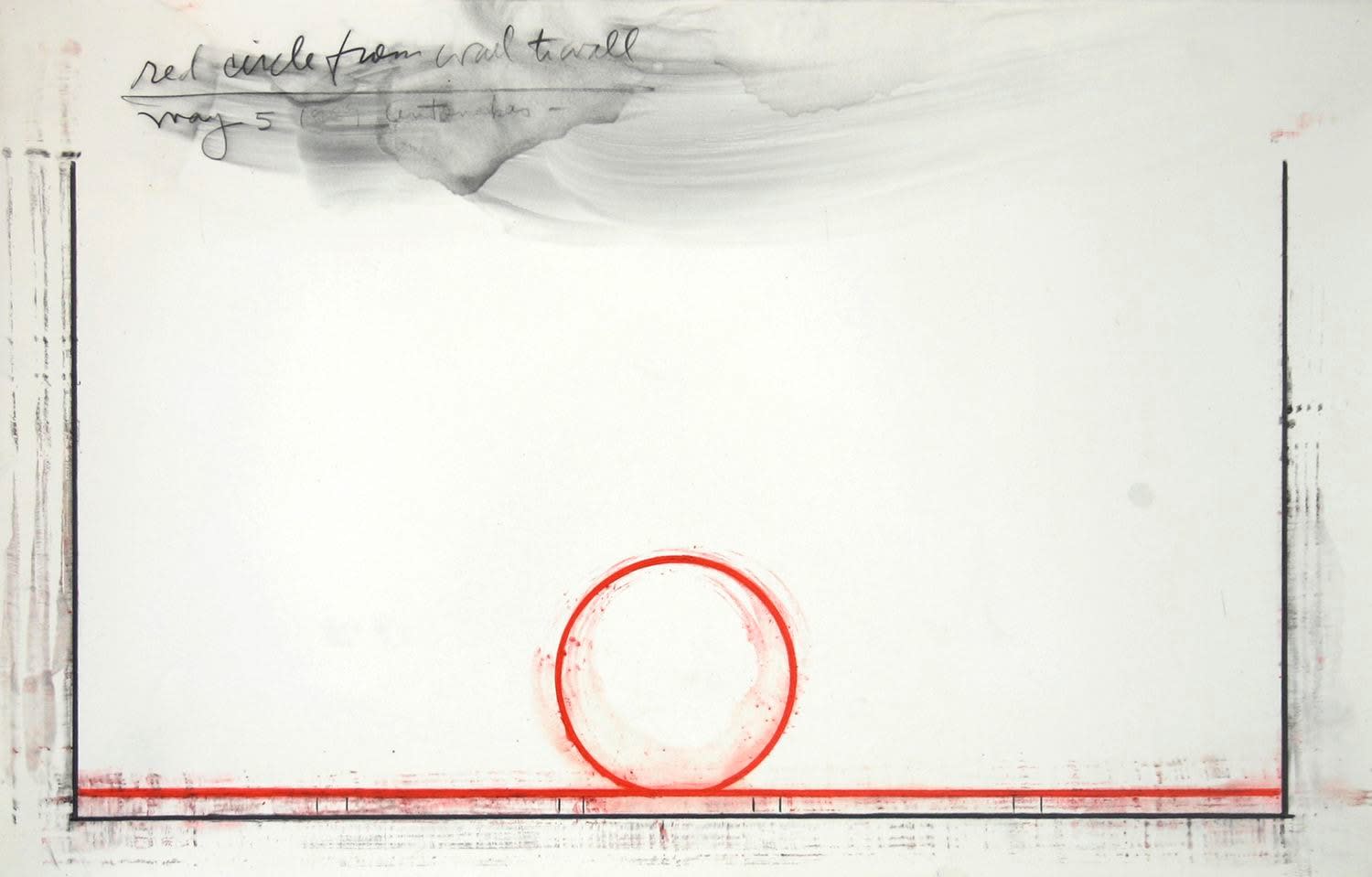 Stephen Antonakos, Red Circle from Wall to Wall, May 5, 1969, 1969