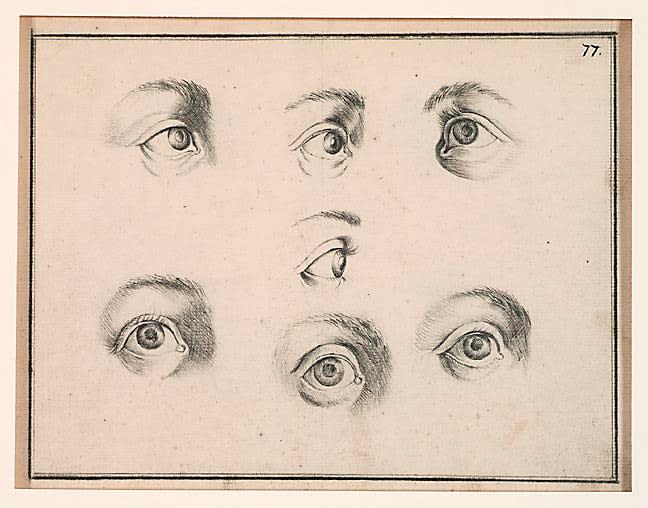 Italian School, 18th century, Study of Eyes