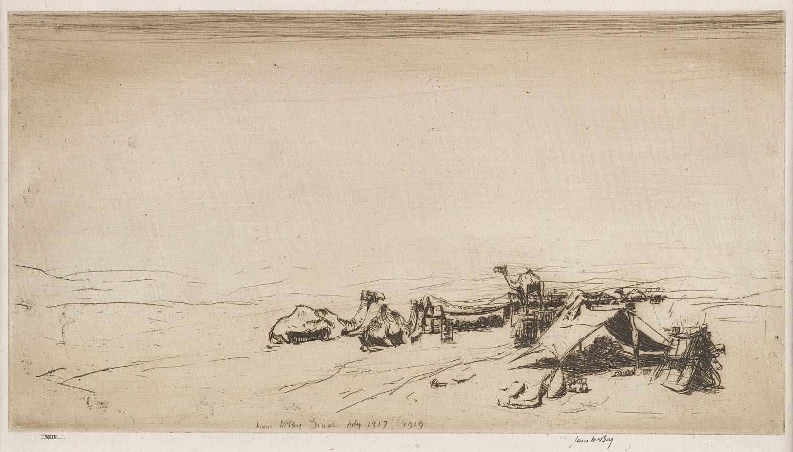 James McBey, The Mid-Day Halt, 1919