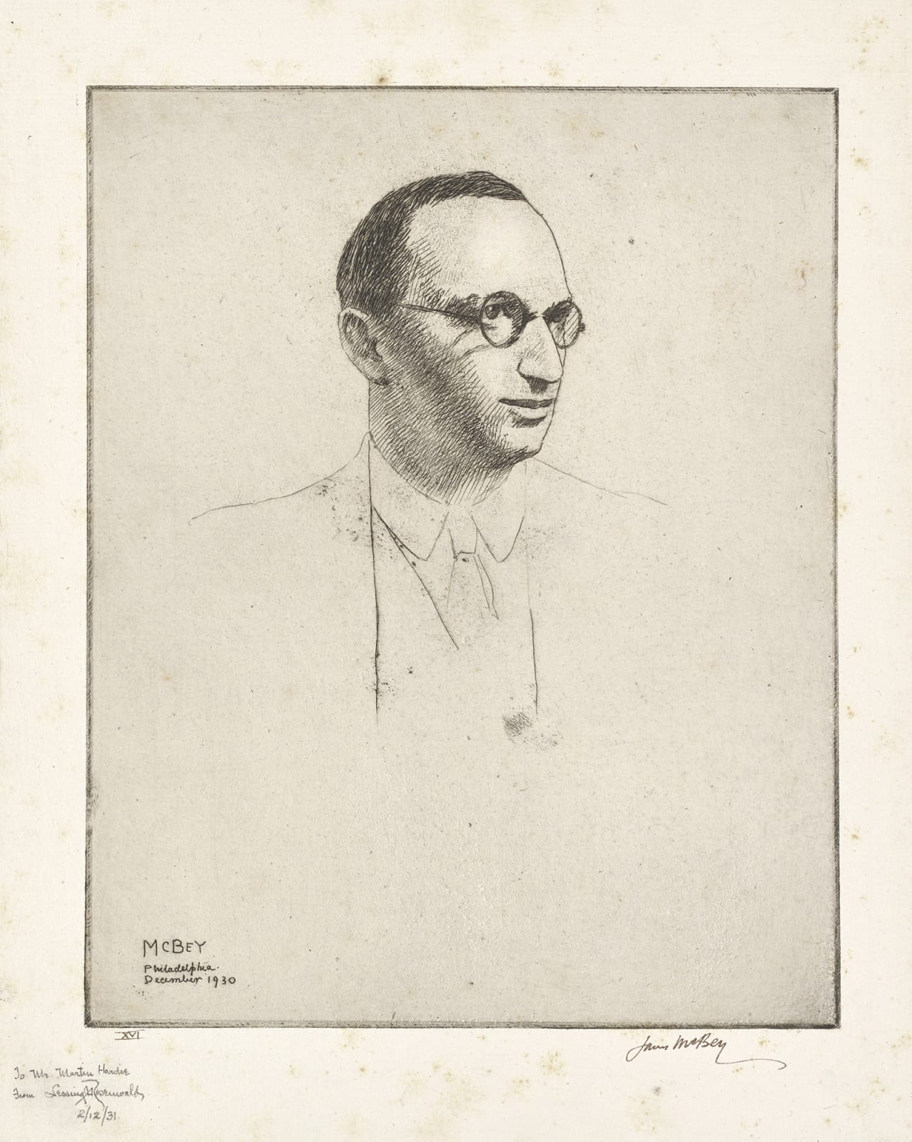 James McBey, Lessing J. Rosenwald, 1930