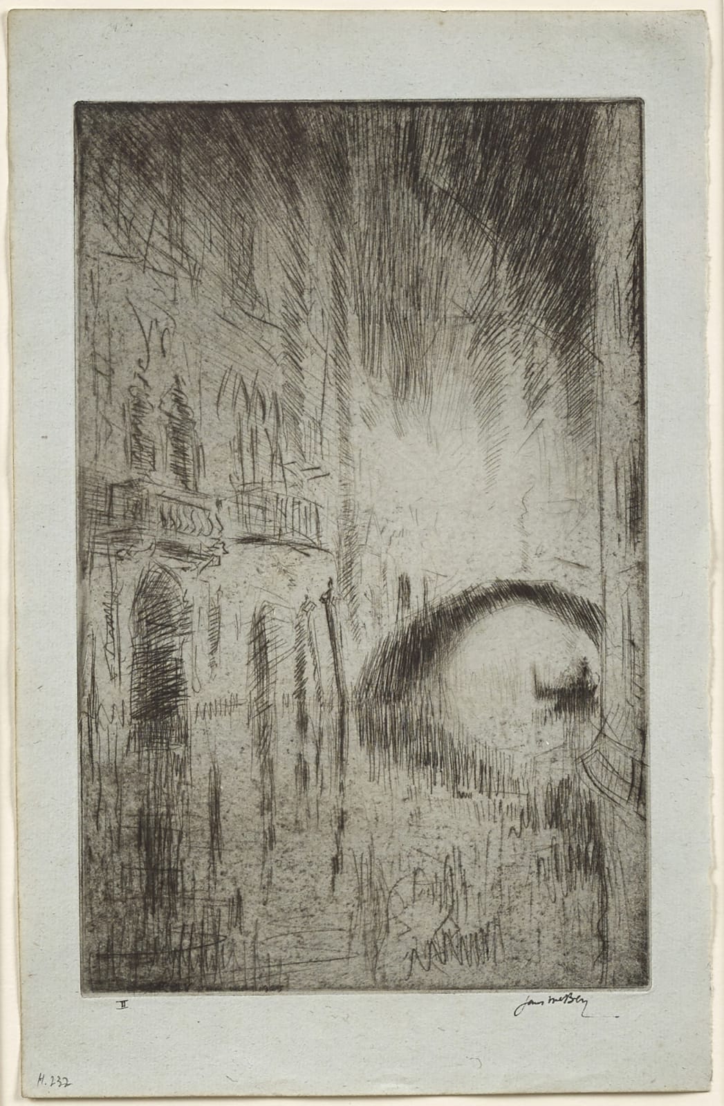 James McBey, The Bridge by Night, 1926