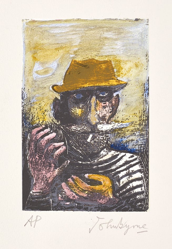 John Byrne RSA, Self Portrait in Yellow Hat