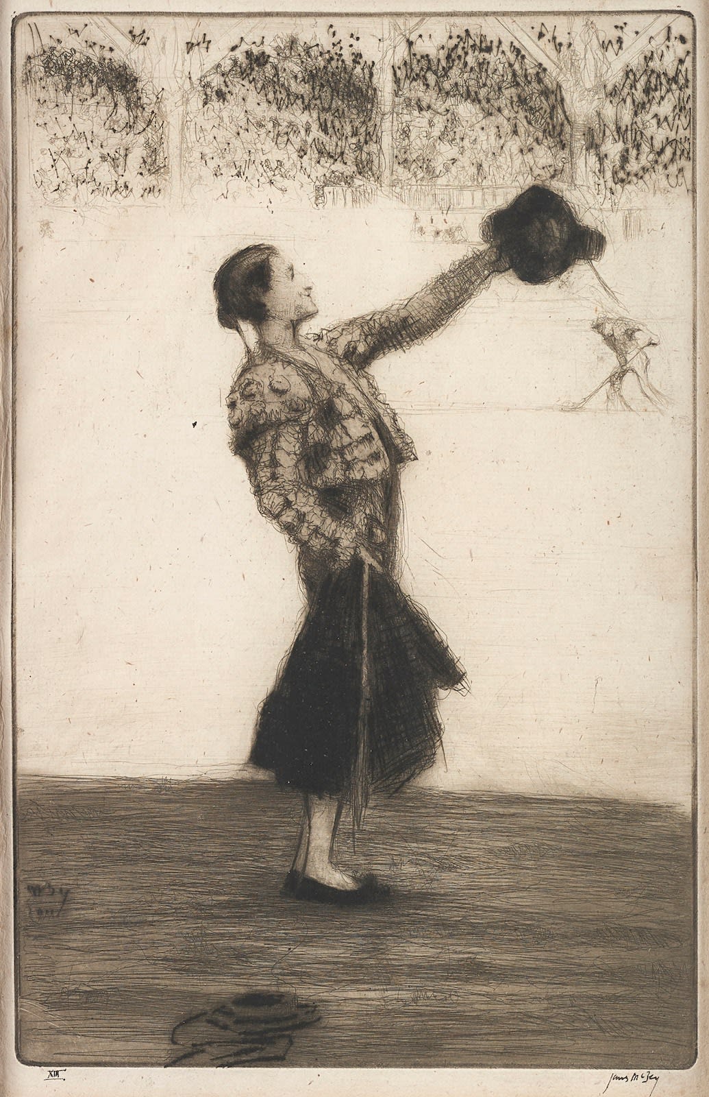 James McBey, The Ovation to the Matador, 1911