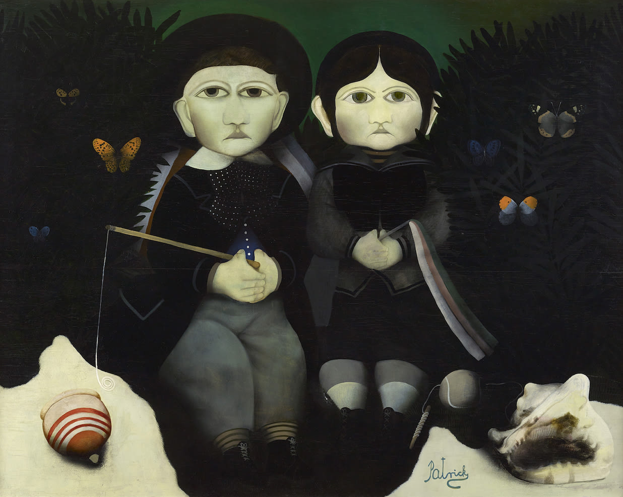 John Byrne RSA, Two Children, 1968