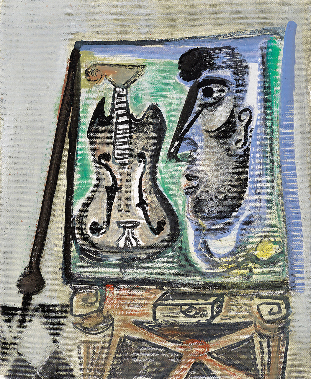 John Byrne RSA, Mandolin and Bust, 2020