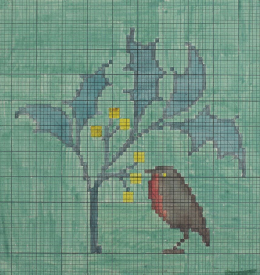 Charles Francis Annesley Voysey, Design for Tomkinsons Carpets: Robin and Holly, 1901