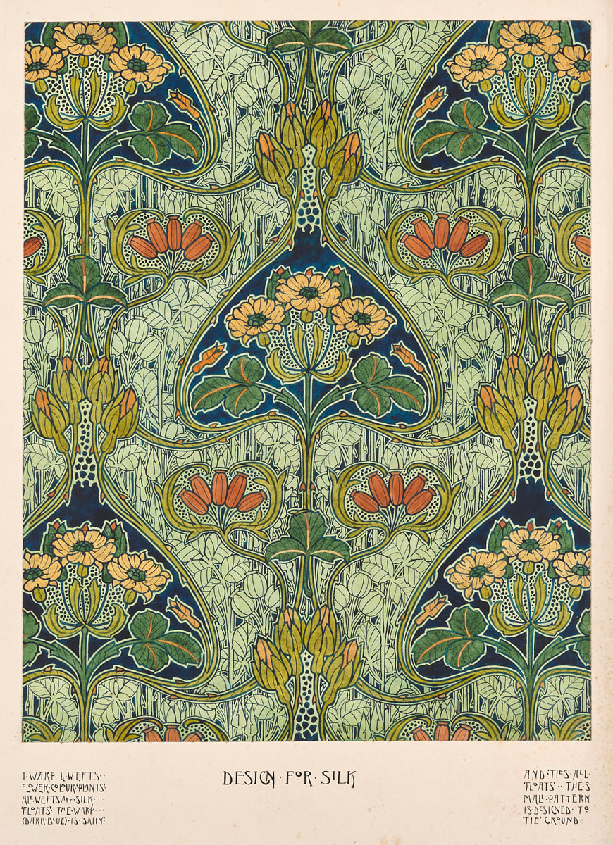 Frederick Burrows, Design for silk for the National Competition, 1902