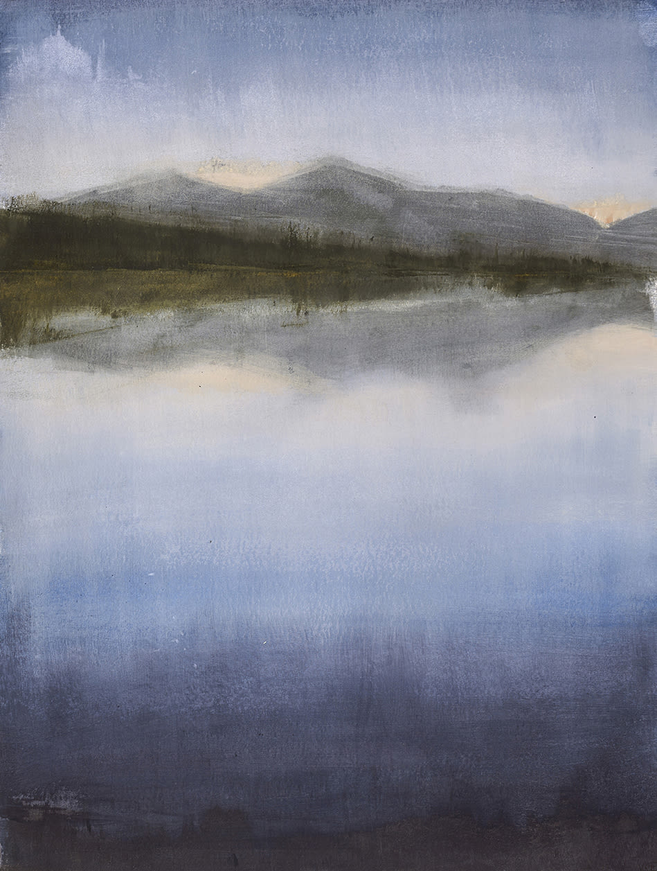 Victoria Orr Ewing, Reflected sunrise, Loch Drimore, South Uist, 2020
