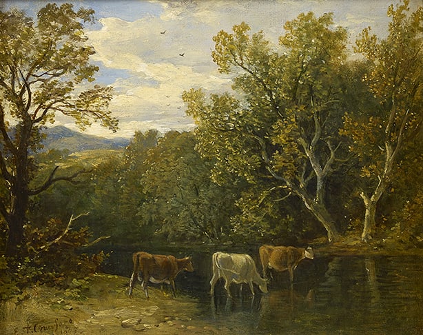 Edmund Thornton Crawford RSA, On the Esk, 1875