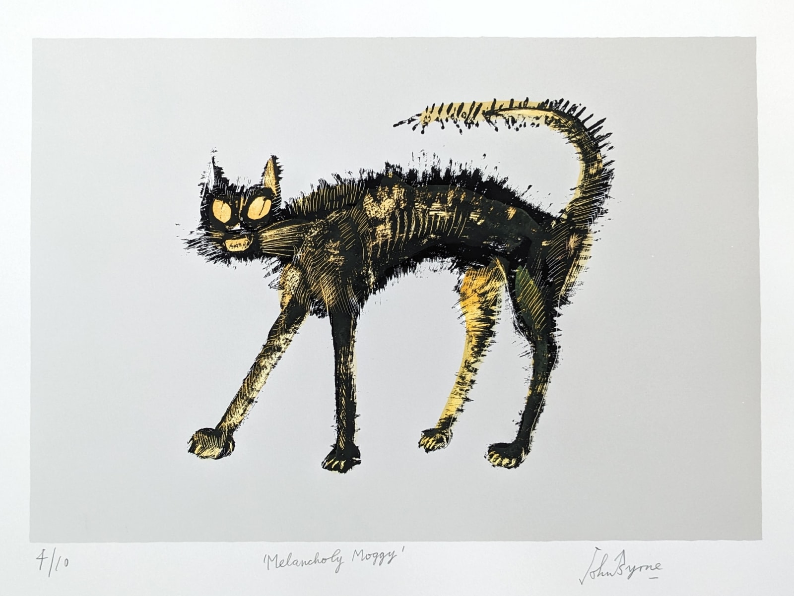 John Byrne RSA, Melancholy Moggy, 2020