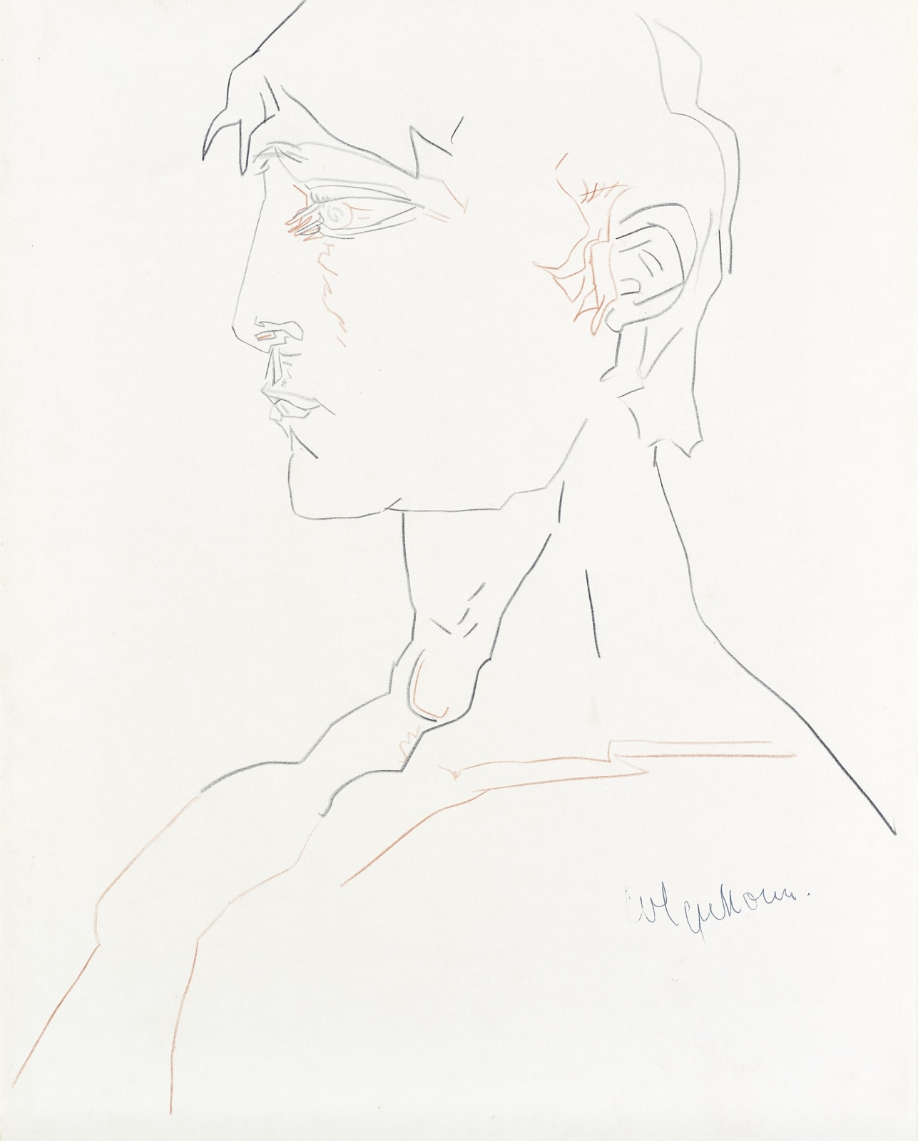 Robert Colquhoun, Head of a Man in Profile, c.1959