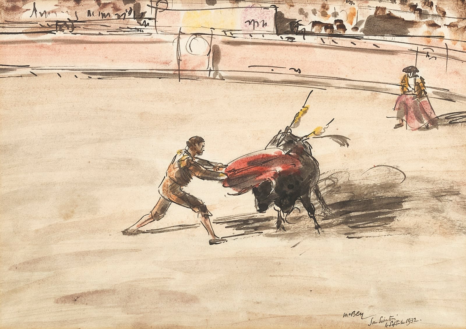 James McBey, A brave bull, San Sebastian, 1932