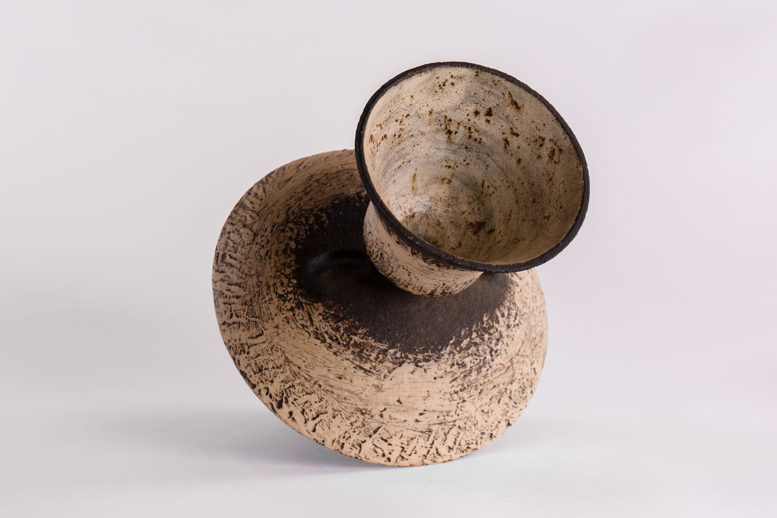Waistel Cooper, Sculptural dual-form vase, 1960s