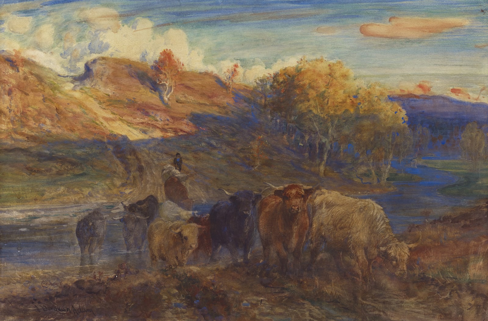 Joseph Denovan Adam RSA RSW, Evening, Strathspey (or The Glory of the Dying Day), c. 1891