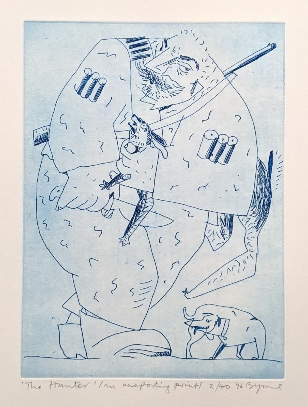 John Byrne RSA, An Unsporting Print (The Hunter), 1996