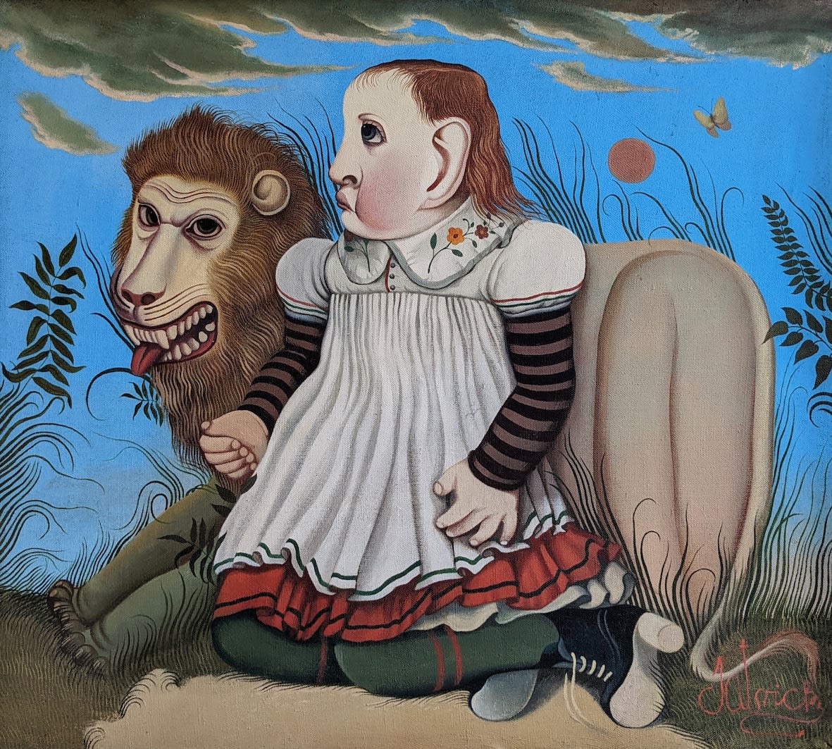John Byrne RSA, Child and Lion, 1975