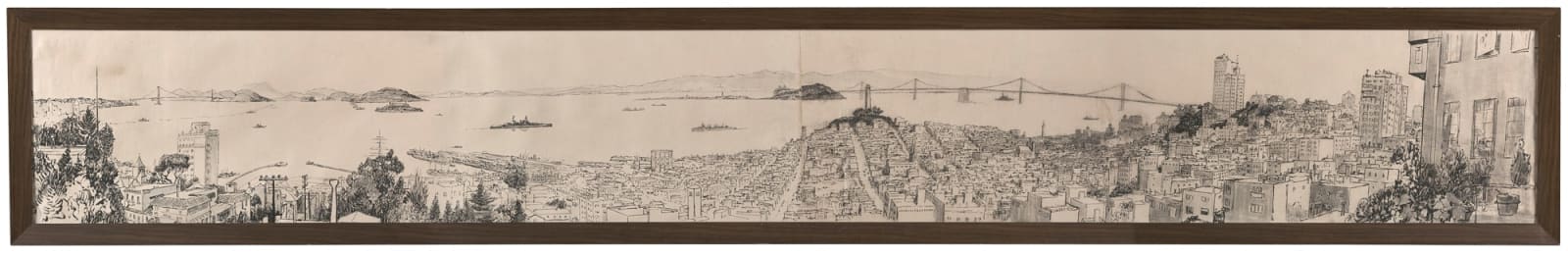 James McBey, Panoramic view of San Francisco, California, 1941
